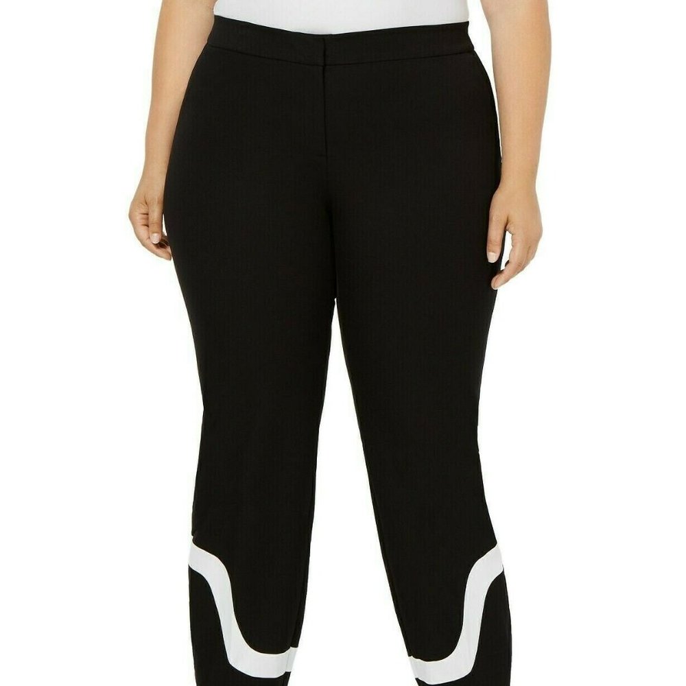 Alfani Black Comfort Waist Colorblock Hem 18W